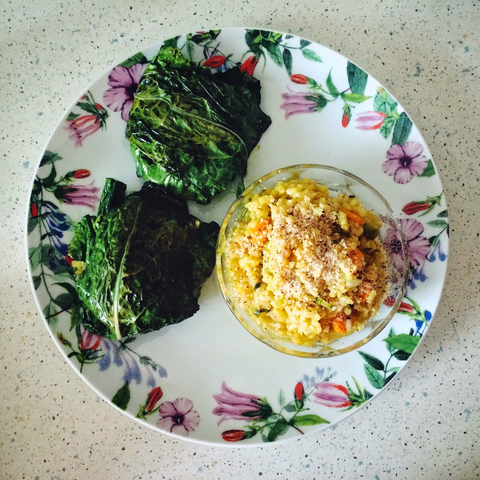 RumandChocolate Involtini di cavolo nero e risotto allo zafferano