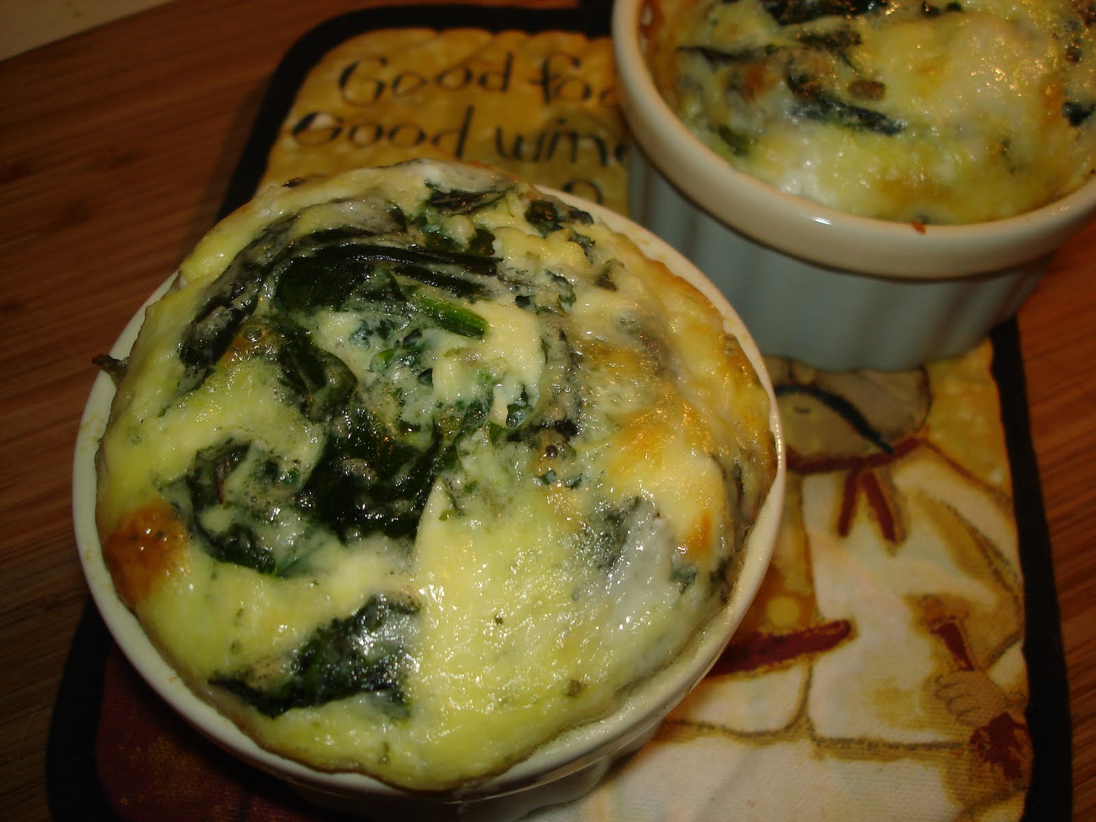 The Tiny Skillet Parmesan, Goat Cheese and Spinach Flan?