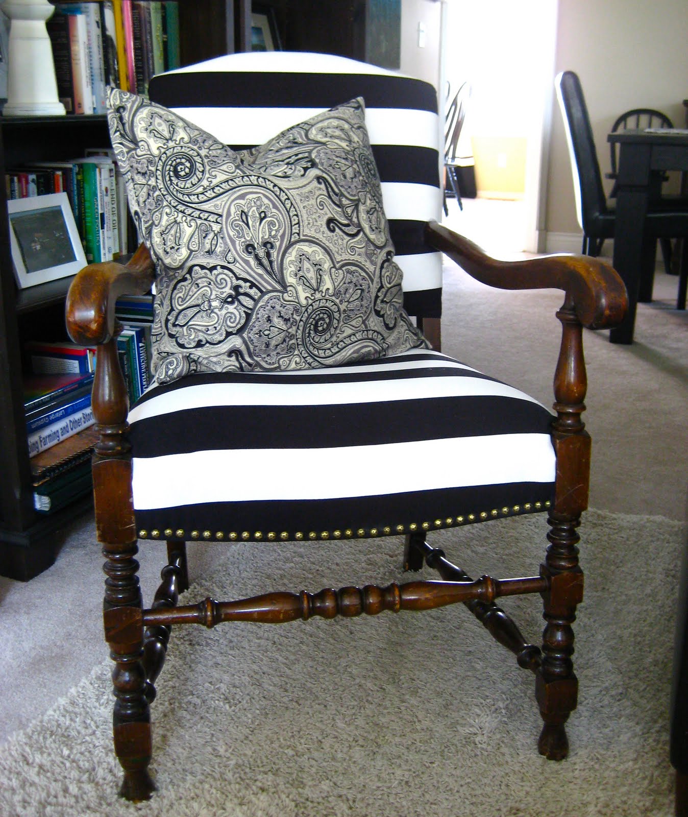 Black and White Striped Armchair The Reveal markova design