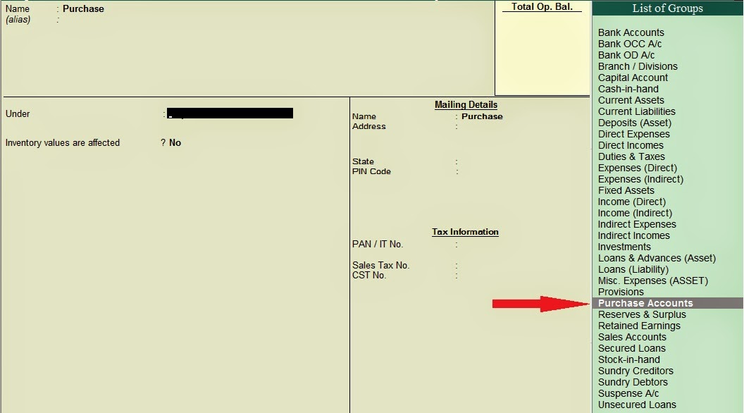 REVENUE NATURE GROUPS in tally Tally Education
