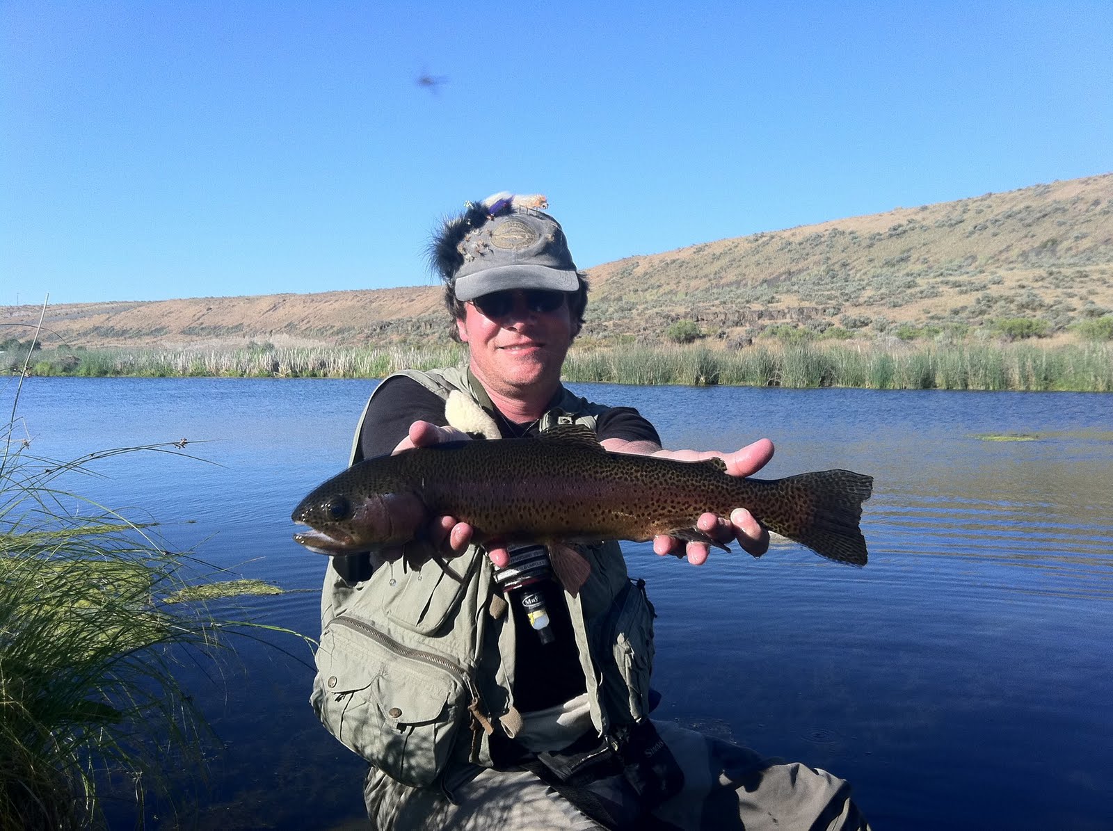 Fly Fishing from Snoqualmie Desert Fishing Dry Falls Lake, Rocky Ford
