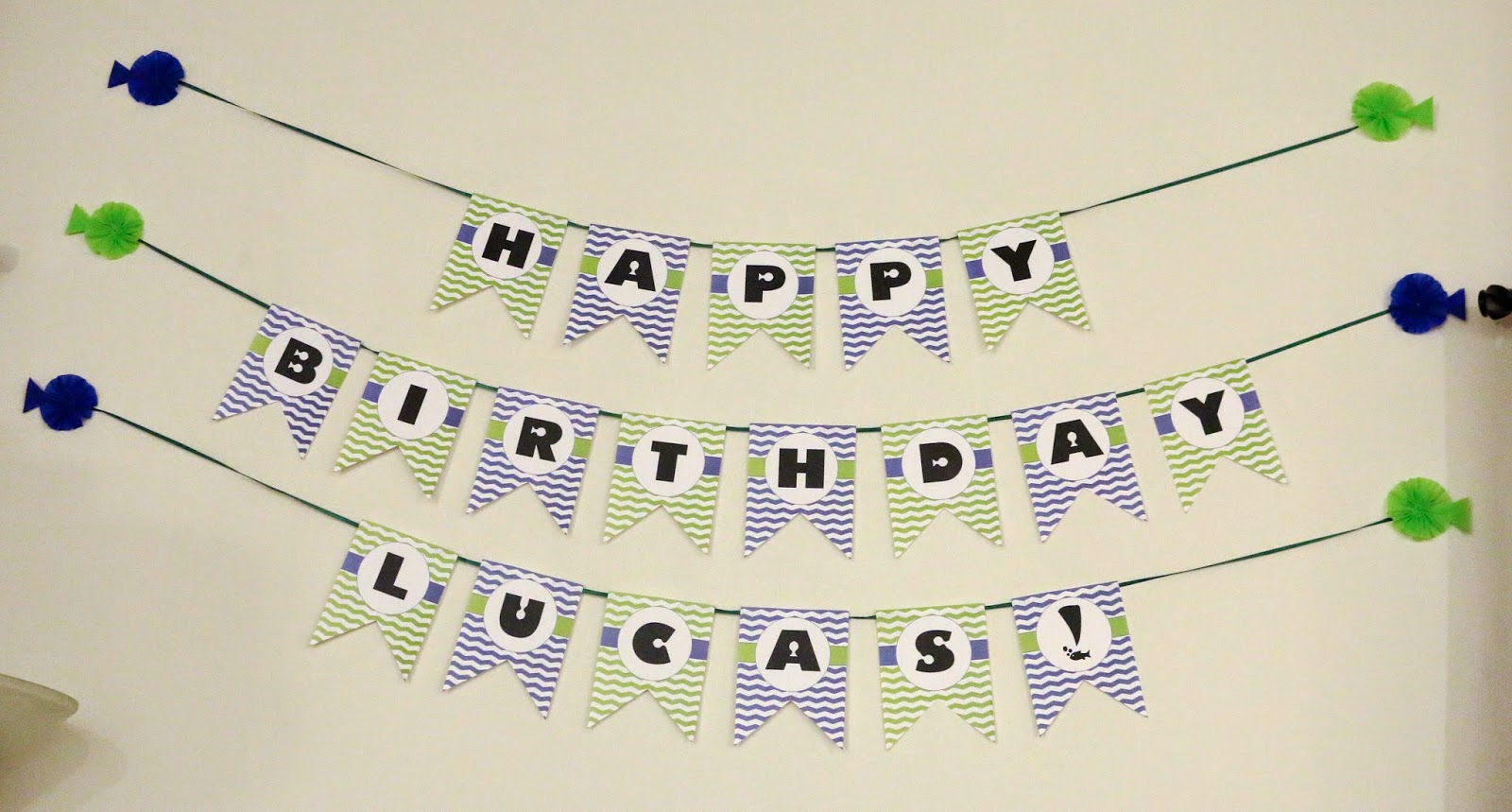 Chemknits Chevron Fish Birthday Banner Free Printable