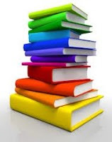 Picture of a multicolored stack of books