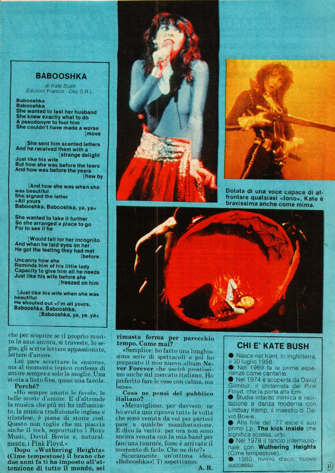 Kate Bush Clippings Various Menro Romkes Clippings Thank You For These Scans