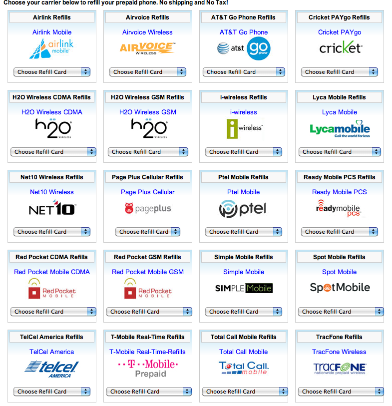 Prepaid Minutes and Refills