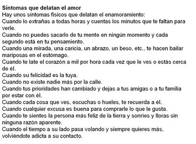 sintomas del amor