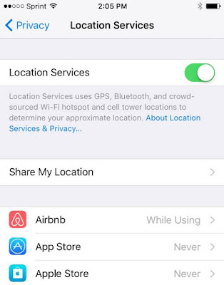 iOS location services