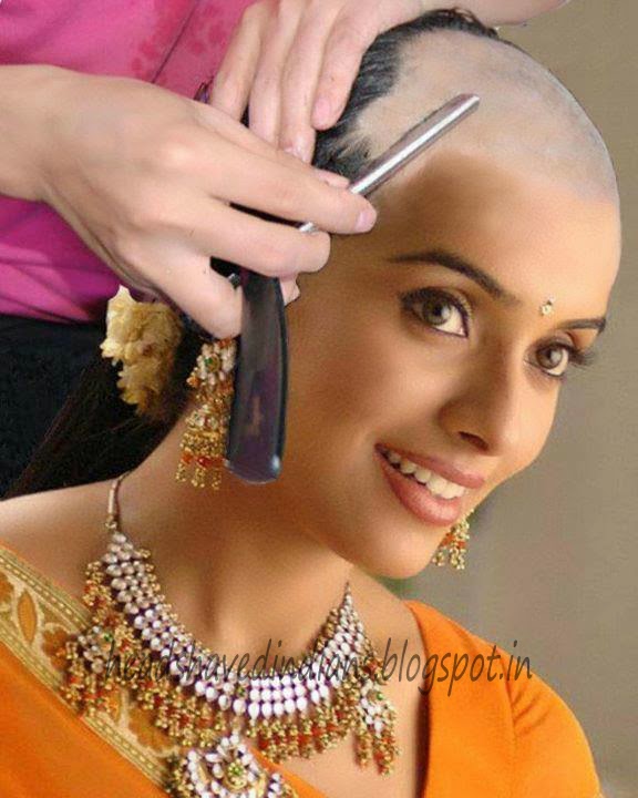 Head shaved indian girl
