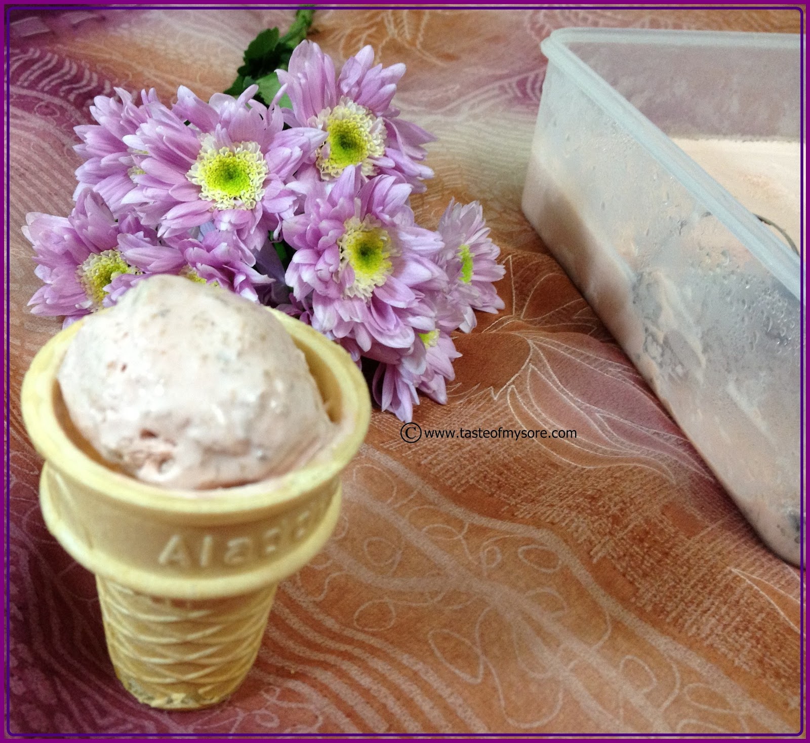 Taste of Mysore Gulkand & Dry fruit Ice Cream Preserved Rose Petals