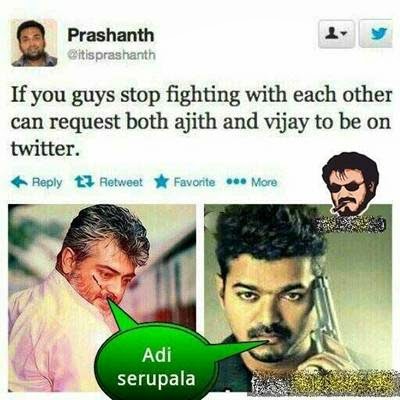 FUNNY INDIAN PICTURES GALLERY : VIJAY AJITH  THALA THALAPATHY TROLL MEMES - TAMIL FUNNY PICS COLLECTIONS