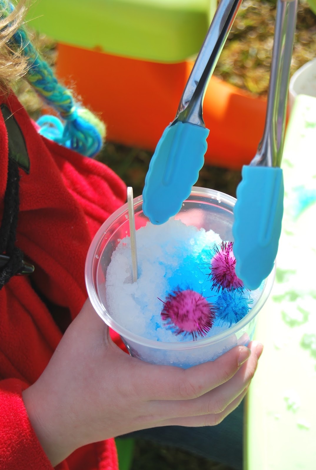 A Little Learning For Two Fake Snow Cones Sensory and Fine Motor Play