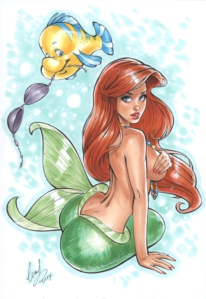 Ariel the mermaid have sex with a women aked