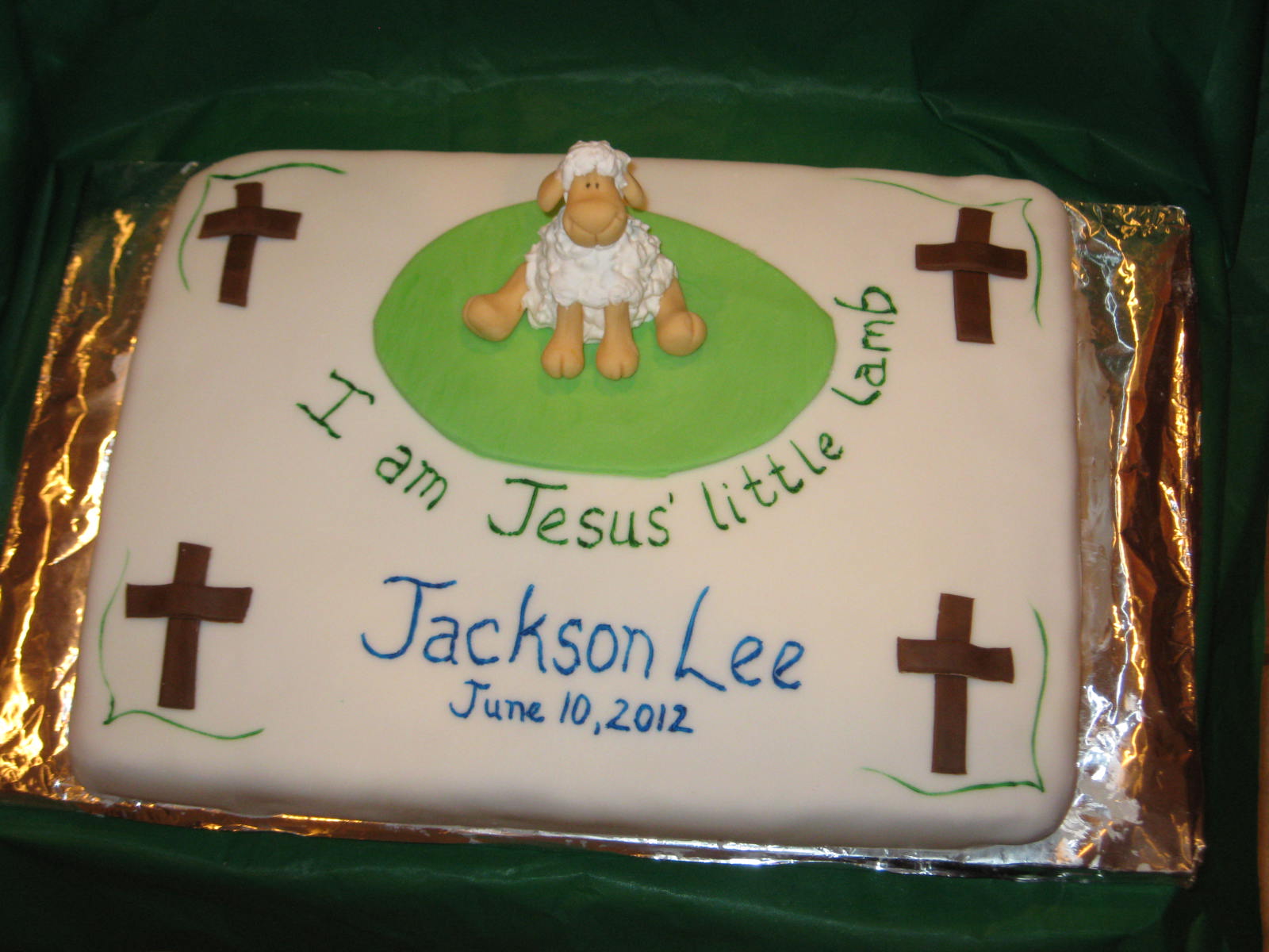 Cake It From Me Lamb baptism cake