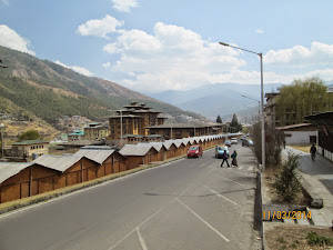 The clean and well paved Norzin Lam Road in Thimphu.