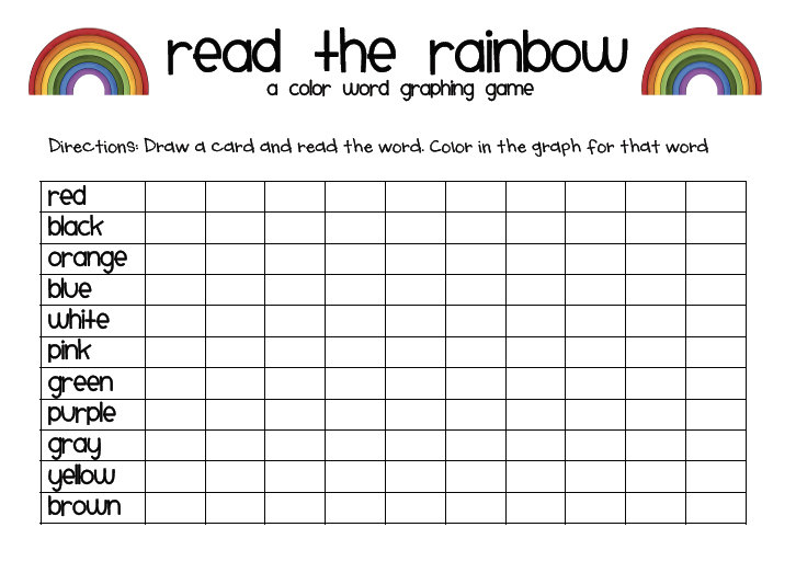 Extra Special Teaching Read the Rainbow A color word game
