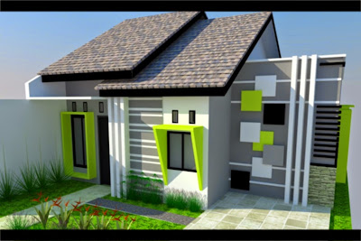 umah Minimalis Kombinasi Cat Warna Hijau