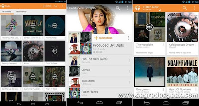 Google Play Music um dos melhores players de música para Android.