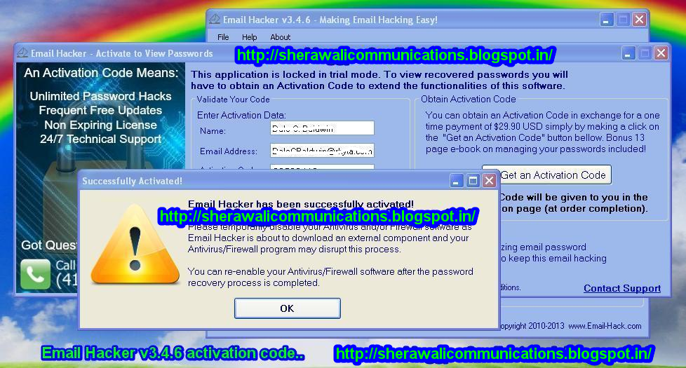 email hacker v3.4.6 activation code show