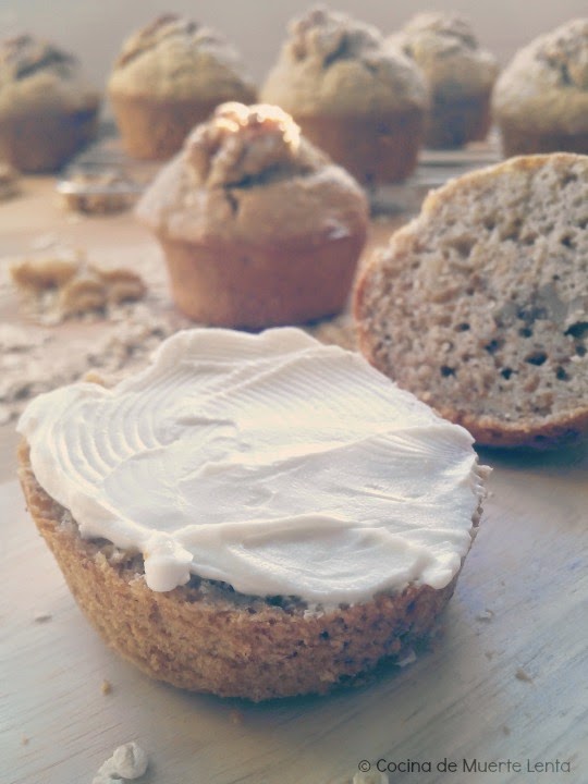 Muffins de Salvado de Avena, Plátano y Nueces Cocina de Muerte Lenta