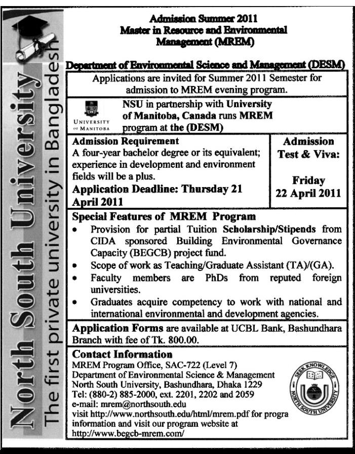 Admission MREM North South