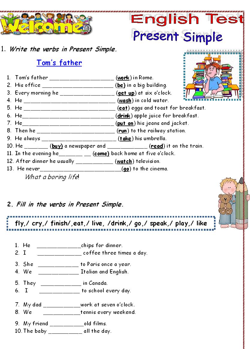 English Exercises PRESENT PERFECT AND PAST SIMPLE