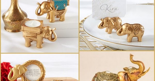 108 Lucky Gold Elephant Place Card Holders Wedding Shower Party Gift Favors