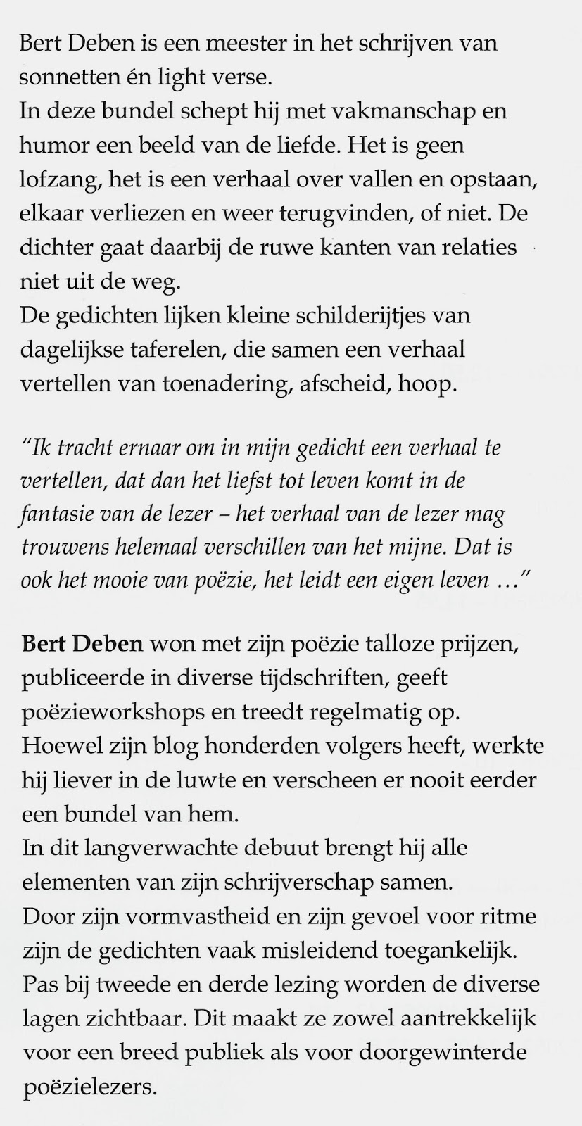 Leven In Poezie Persfiche Poeziebundel Bert Deben Na Het Vrijen