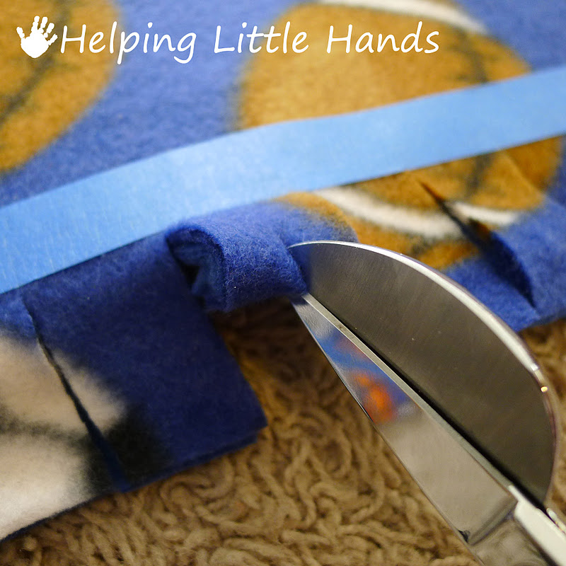 Pieces by Polly Double Layered NoSew "Braided" Fleece Blanket Tutorial