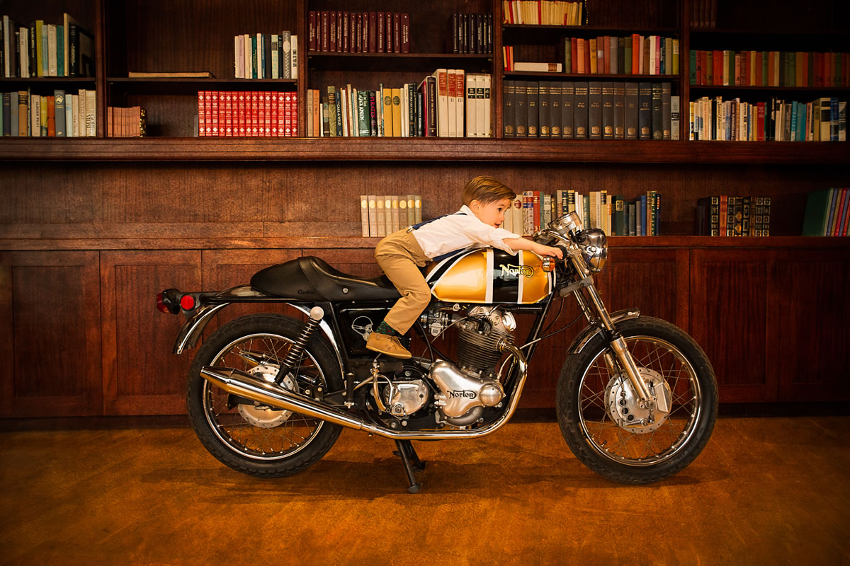 erik's son on the norton cafe racer