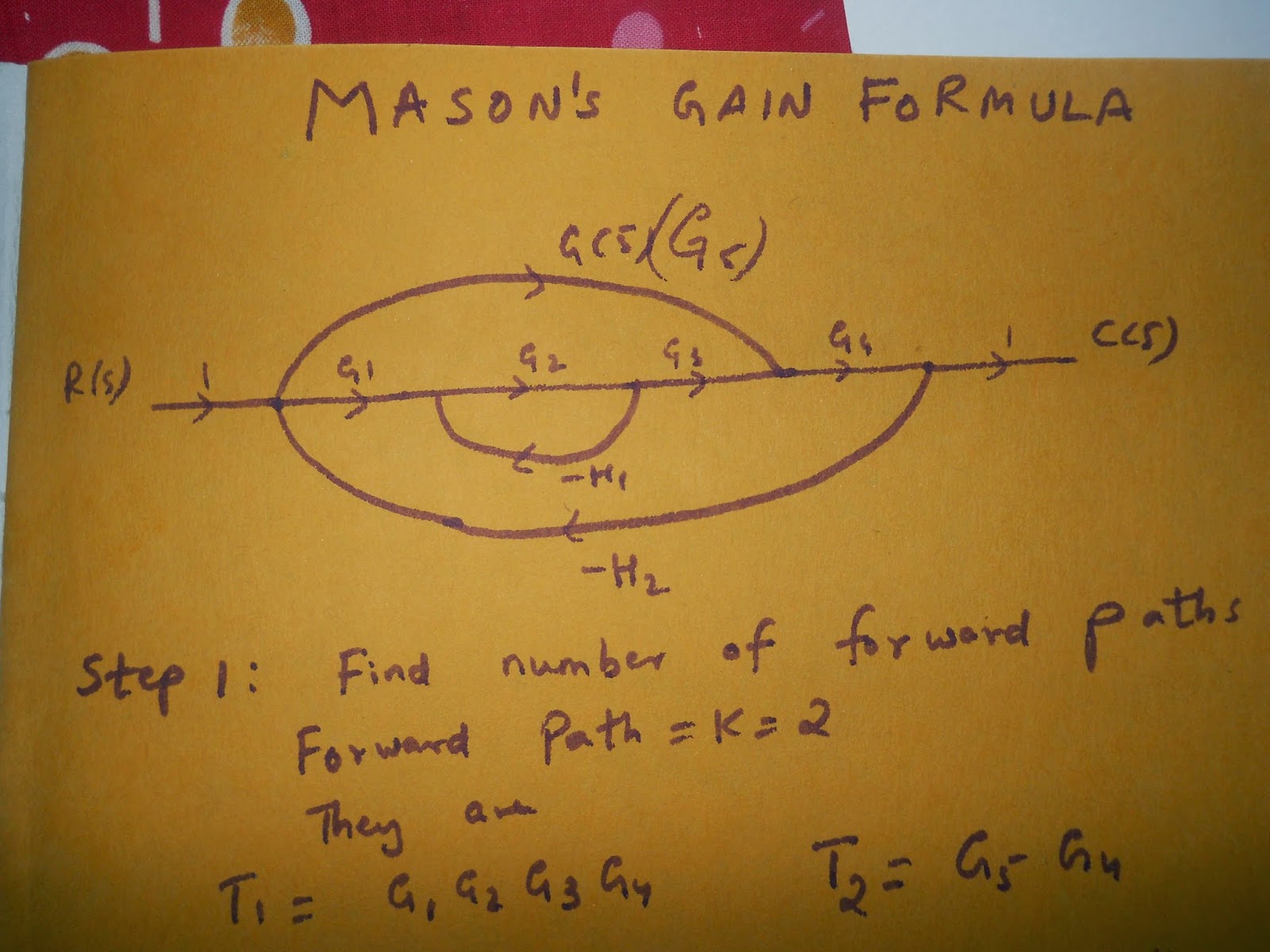 Signals and Systems Mason's gain formula example