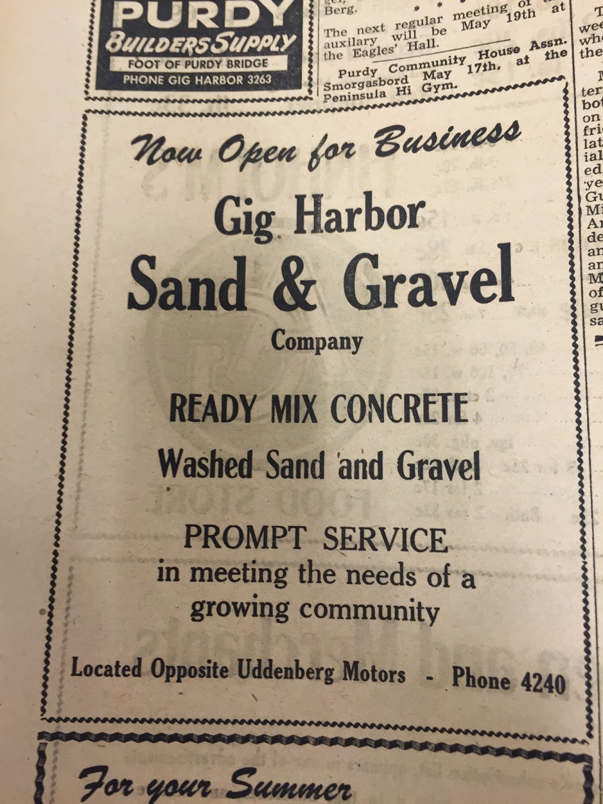 Harbor History Museum Blog Gig Harbor Sand & Gravel Co.