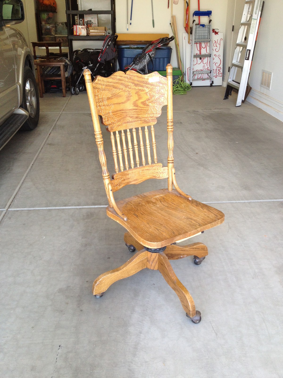 Little Bit of Paint Thrifty Thursday Antique Office Chair