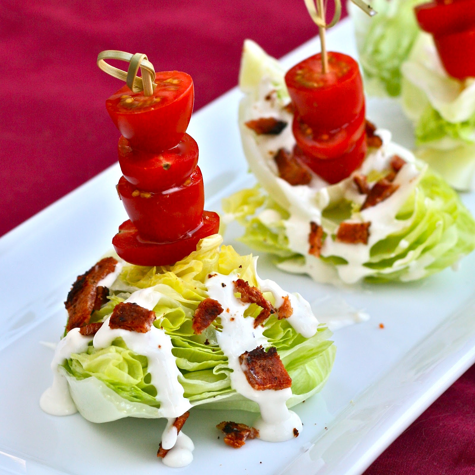 I is for Iceberg Lettuce Mini Wedge Salads with Blue Cheese Dressing