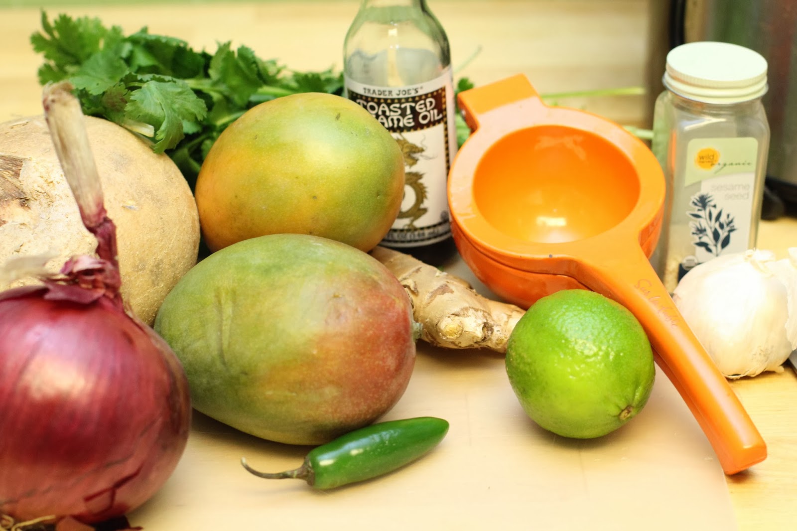 The No Pressure Cooker Crockpot Thai Chicken with Jicama and Mango Salad