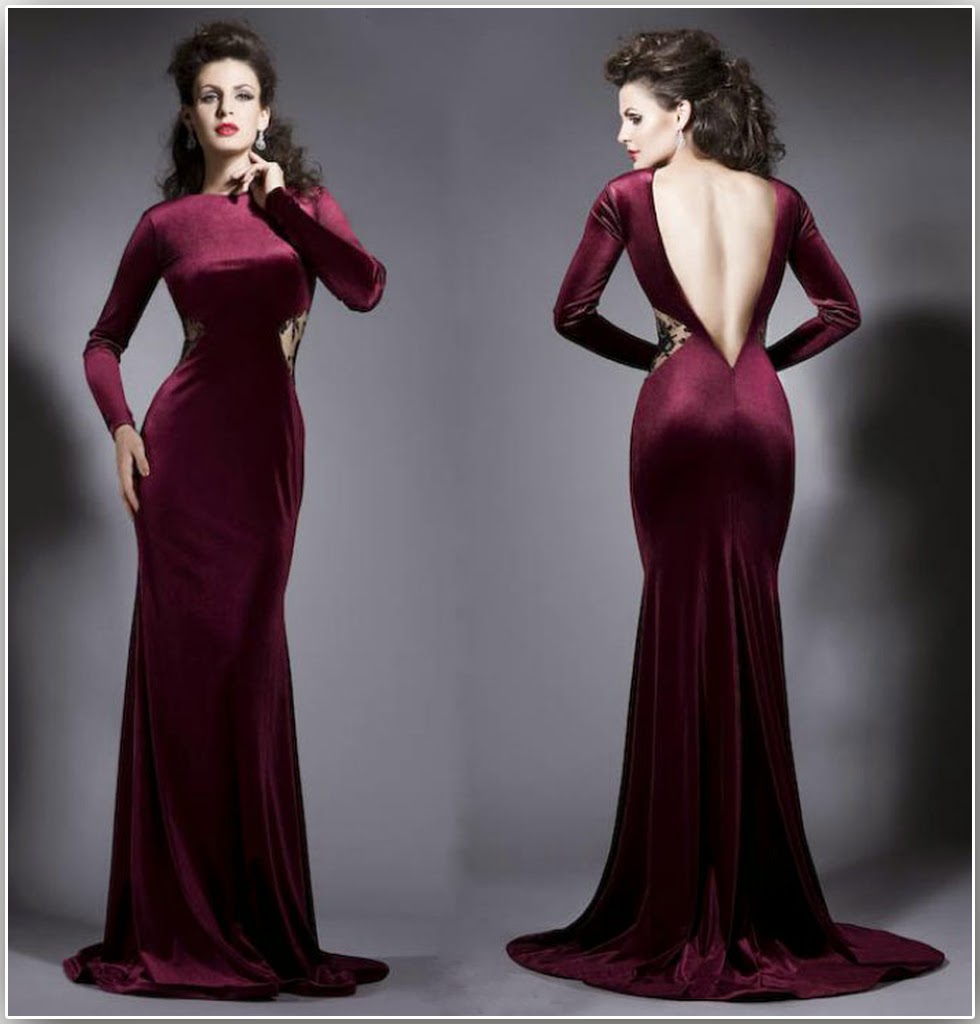 Hi Everyone, to Contessa. long sleeve velvet evening dress by