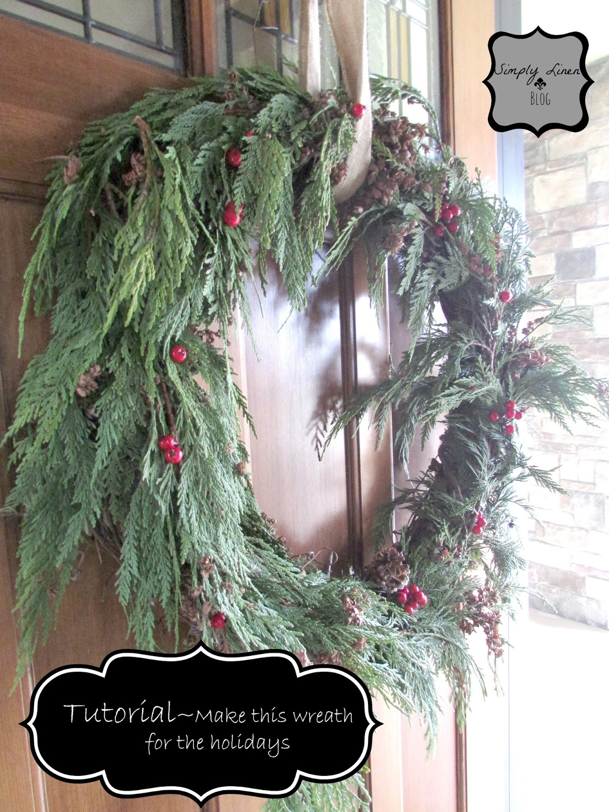 SimplyLinen Make a Fresh Wreath for your Front DoorTutorial