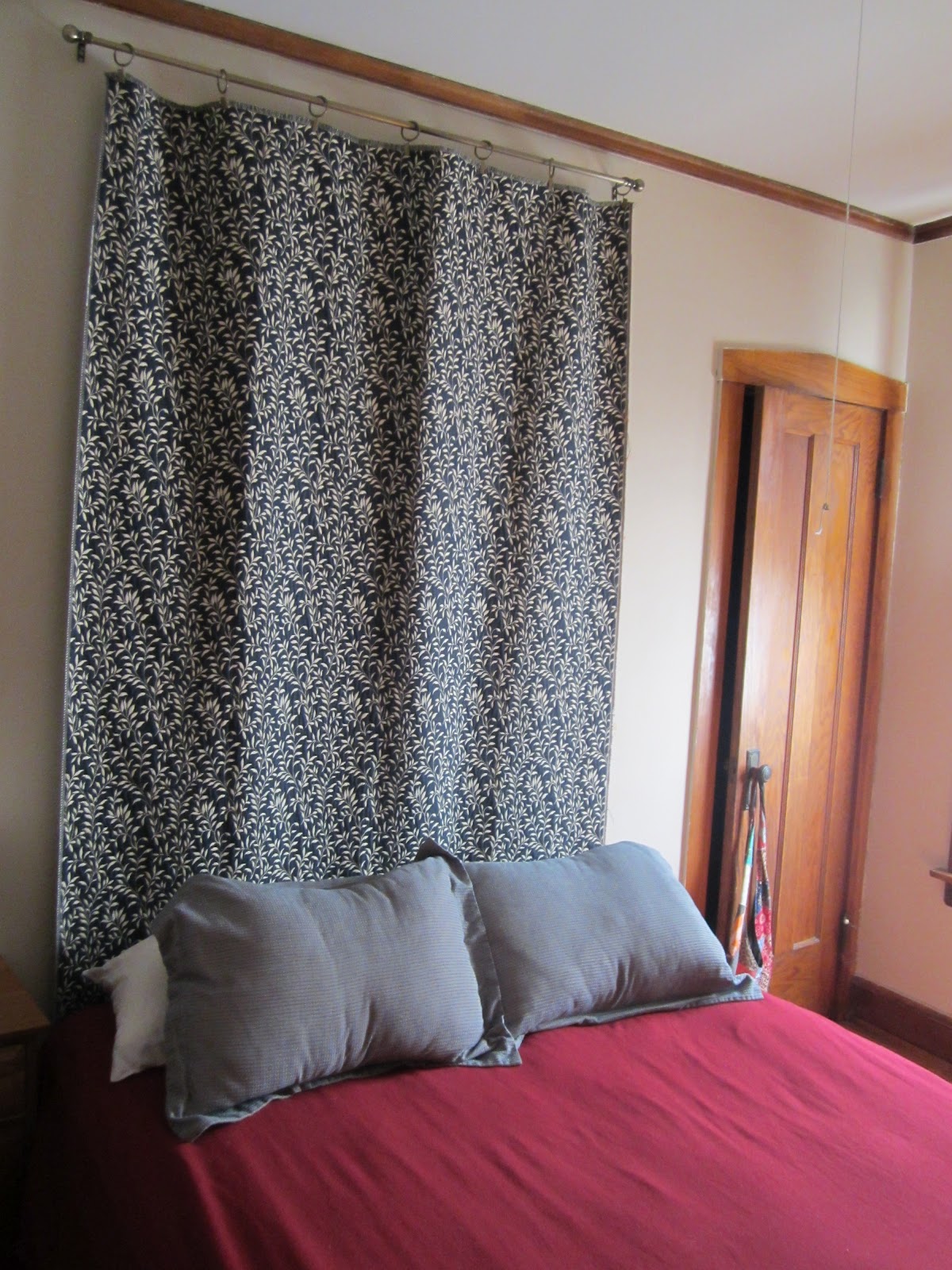 Homemade and Colorful Tapestry Headboard