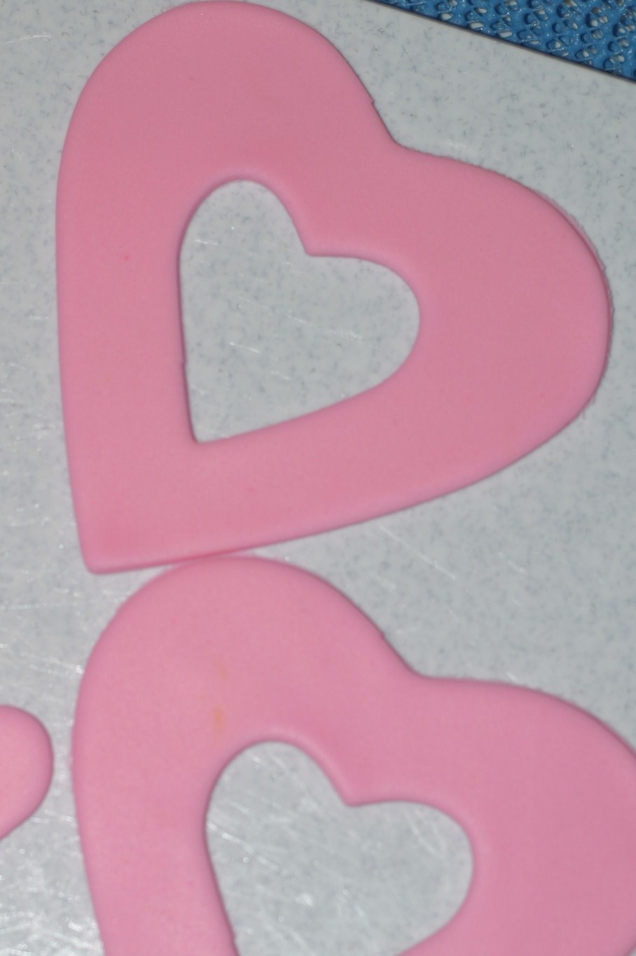 Pink Little Cake Fondant Stamped Heart Cookies