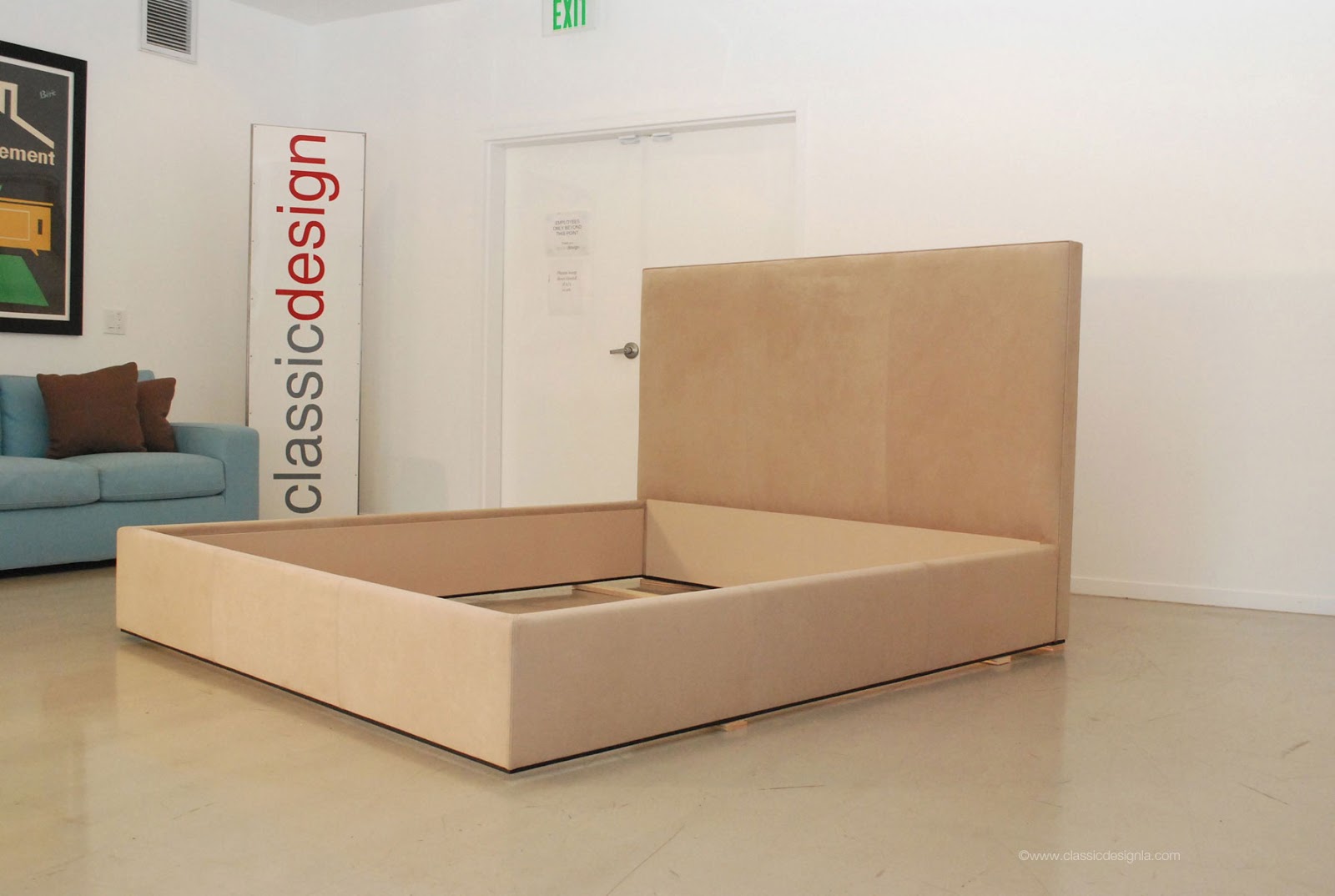 classic design Custom Suede Headboard & Base