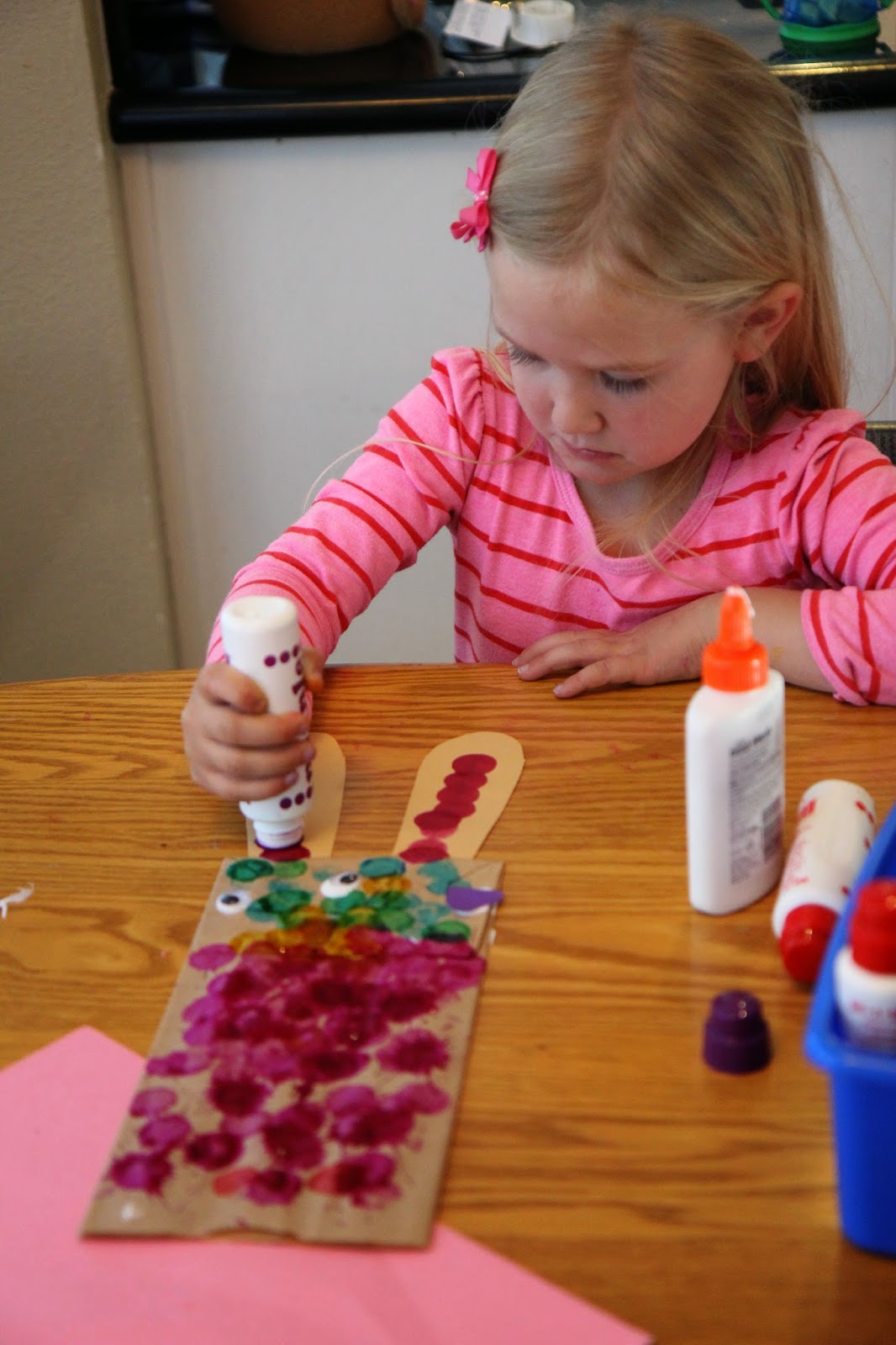 Toddler Approved! Colorful Easter Bunny Puppet Craft