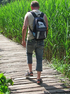 Homem usando Papetes masculinas esportivas - Pés Masculinos