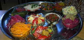 uzbekistan vegetarian platter, uzbekistan texiles craft tours