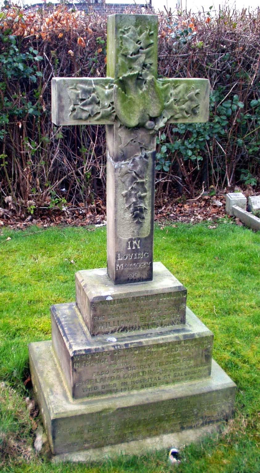 Barnsley War Memorials Project Cudworth Cemetery, Orlando Goulding 1st Y&L