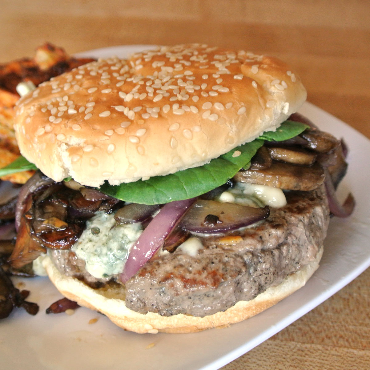 Gourmet Cooking For Two Blue Cheese Burgers