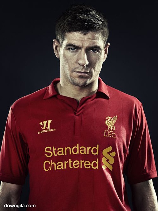 New LFC Kit 2012-13 Steven Gerrard models the new Liverpool FC 2012-13 kit