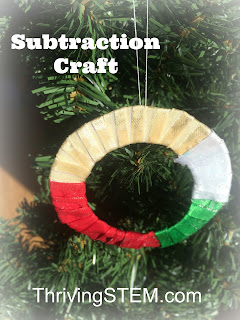 Great kindergarten craft for practicing subtraction! It reinforces algebraic thinking, and would be great at Christmas or any time.