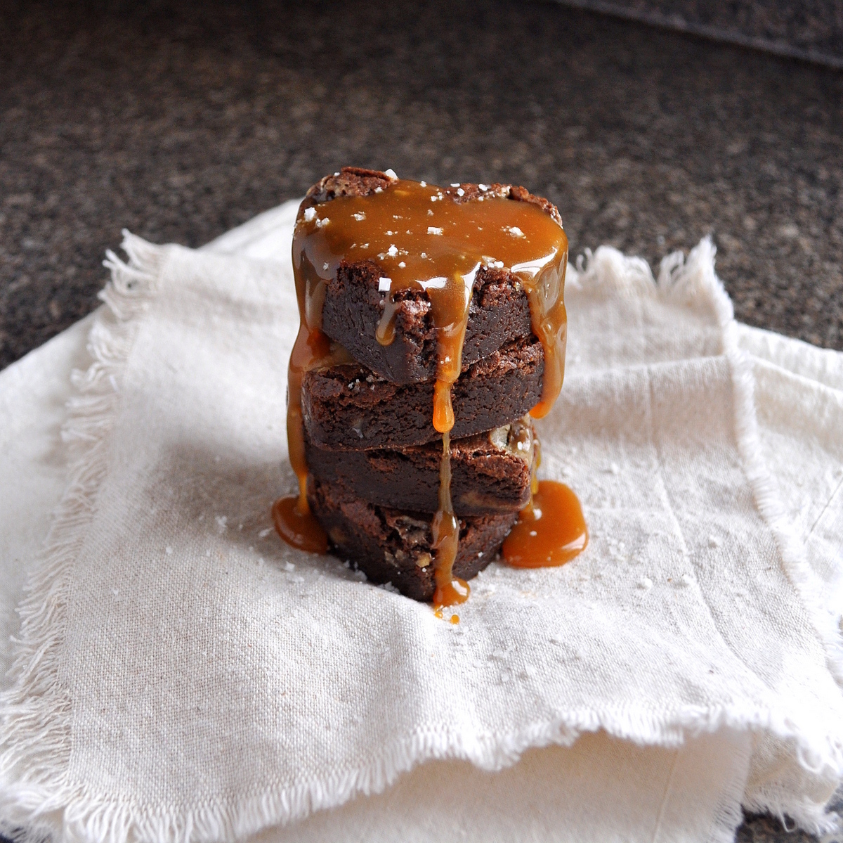 BREANNA'S RECIPE BOX Heart Shaped Salted Caramel Brownies
