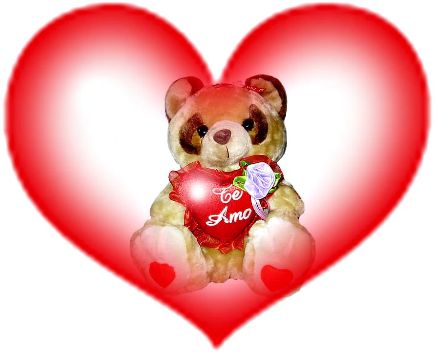 Lindo osito de peluche con su corazón latiendo Imágenes