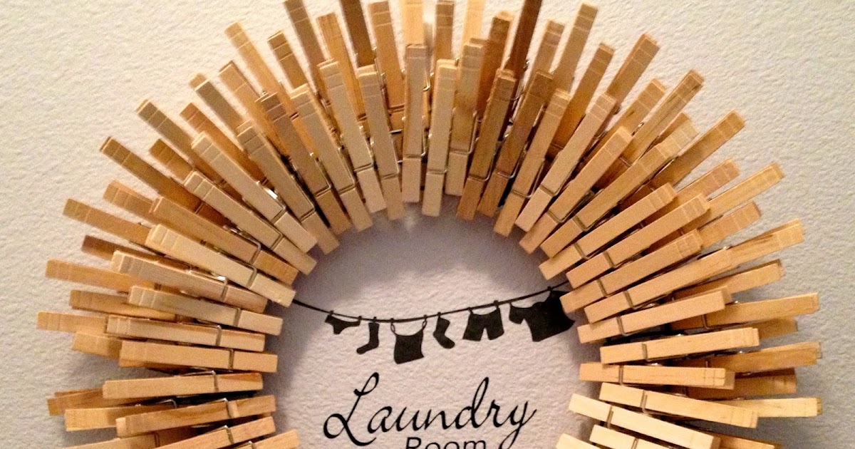 DIY StarBurst Laundry Room Clothespin Wreath Overthrow Martha