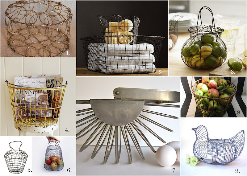 Practically Polished Vintage Decor Wire Egg Baskets